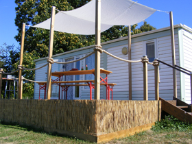 Fishing lodge and deck - view 2.