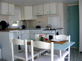 Fishing lodge kitchen area.